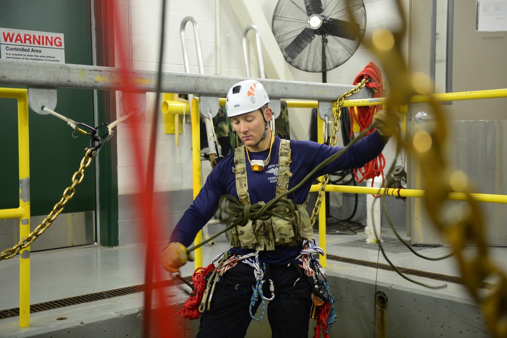 103rd Rescue Squadron Conducts Confined Space Rescue Training