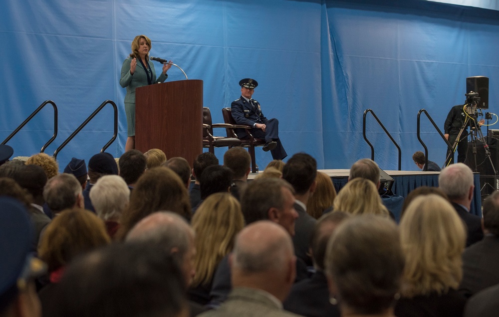 SECAF speaks at farewll