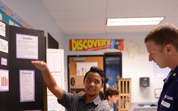 Coast Guard helps judge science fair at local school on Oahu