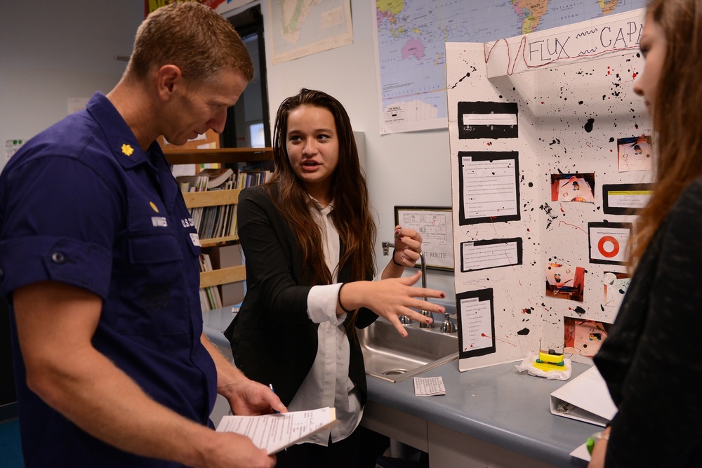 Coast Guard helps judge science fair at local school on Oahu