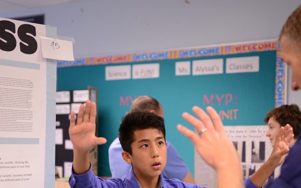 Coast Guard helps judge science fair at local school on Oahu