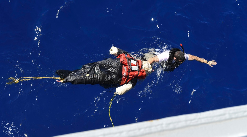 USS Wayne E. Meyer (DDG 108) completes man overboard drill