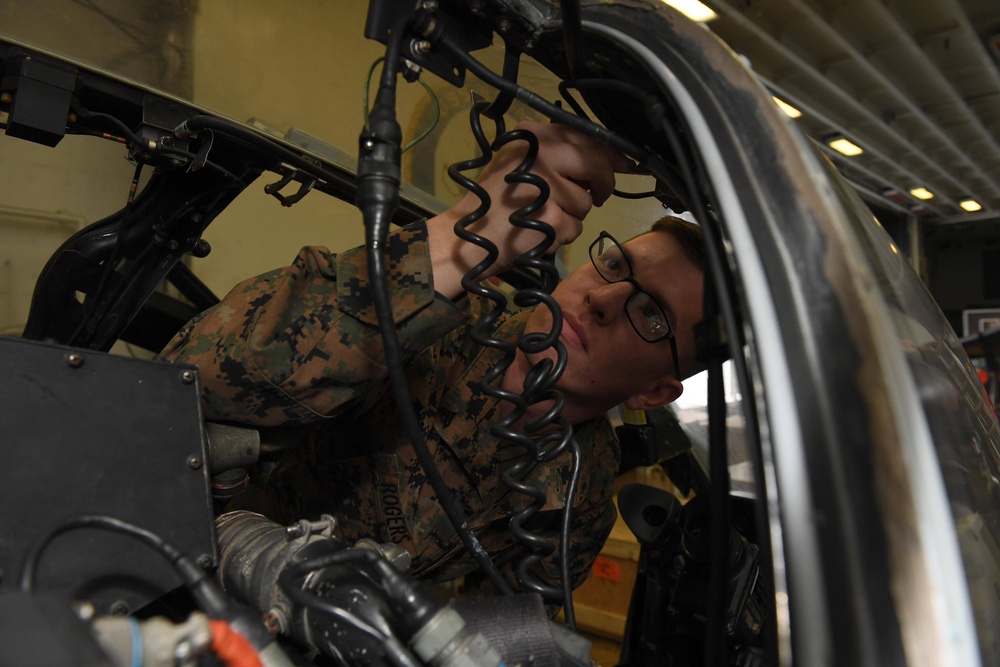 AH-1W Huey inspection