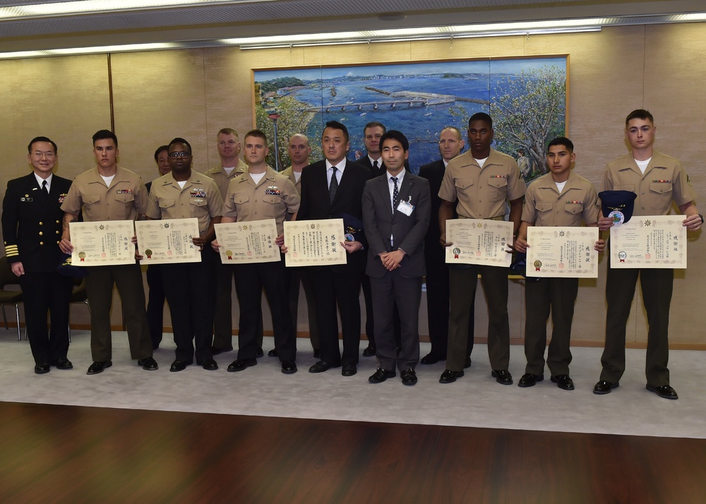 Okinawa-based Marines recognized by Yokosuka Mayor for Heroic Actions