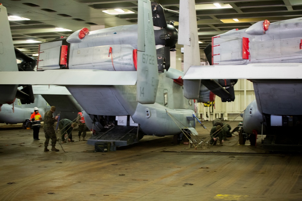 DVIDS Images U.S. Marines load MV22 Ospreys onto commercial ship