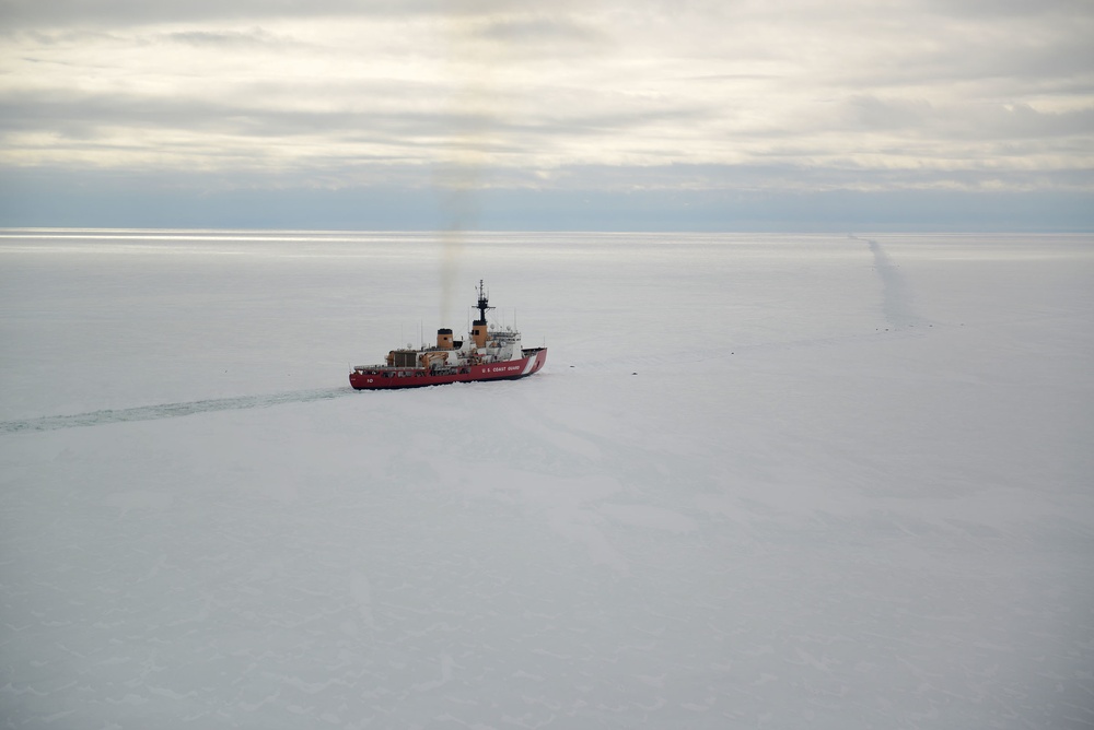 USCGC Polar Star icebreaking operations off of Antarctica