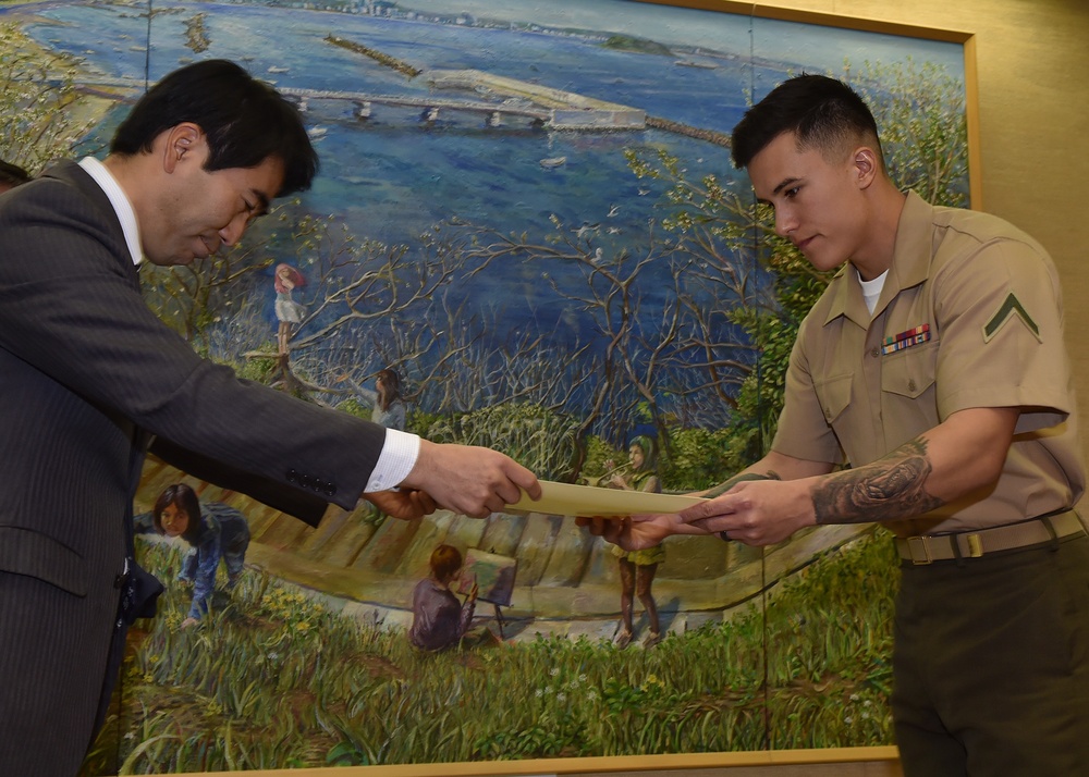 Okinawa-based Marines recognized by Yokosuka Mayor for Heroic Actions