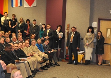 CNO Hosts All Hands Call - Tours Navy Electric Weapon and Cyber Warfare Engineering Facilities