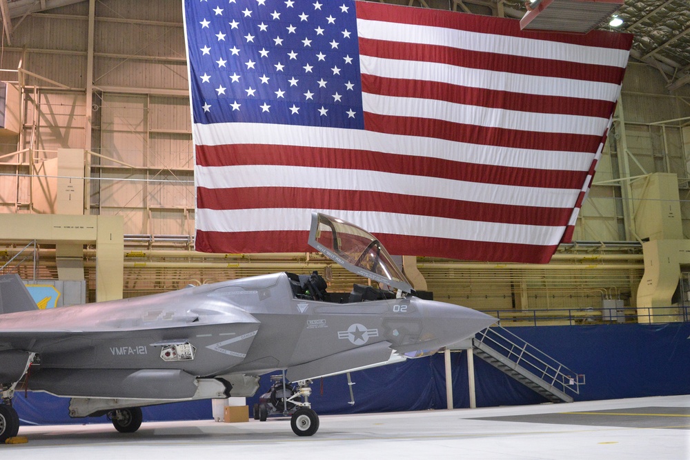 An F-35B Lightening II with Marine Fighter Attack Squadron 121