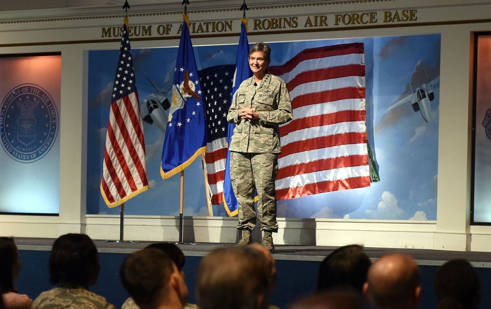 AFMC Commander speaks to Team Robins