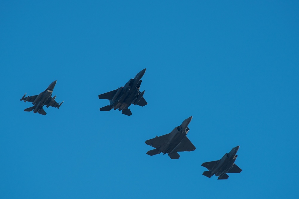 Strike Eagle in four-ship flyover of 58th Presidential Inauguration