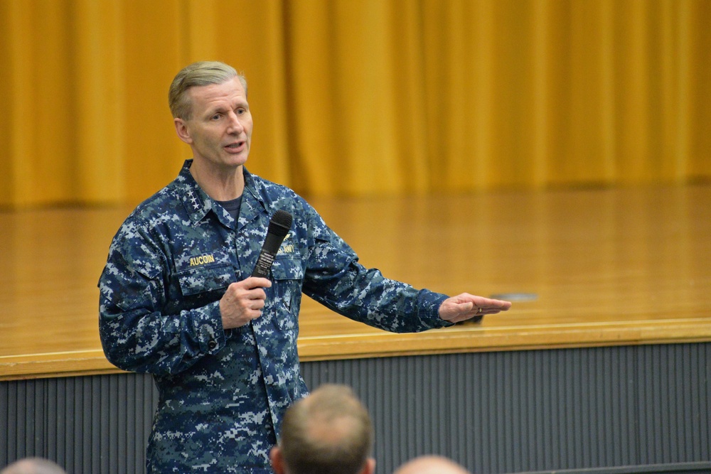 VADM Aucoin All Hands Call - Camp Foster, Okinawa, Japan
