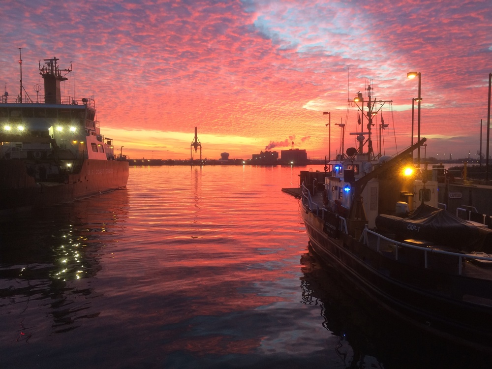 Coast Guard Sector Delaware Bay sunrise