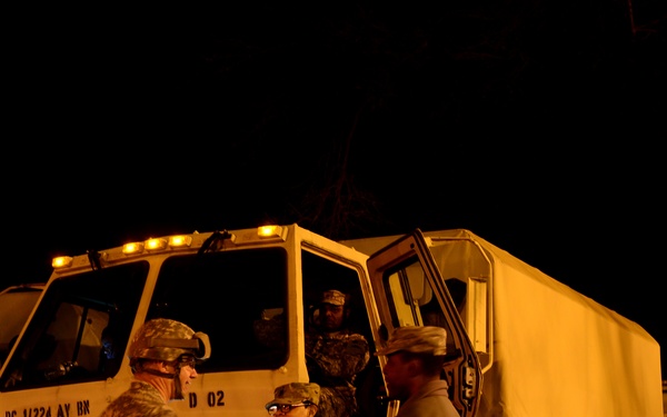 National Guardsmen provide blocking stations