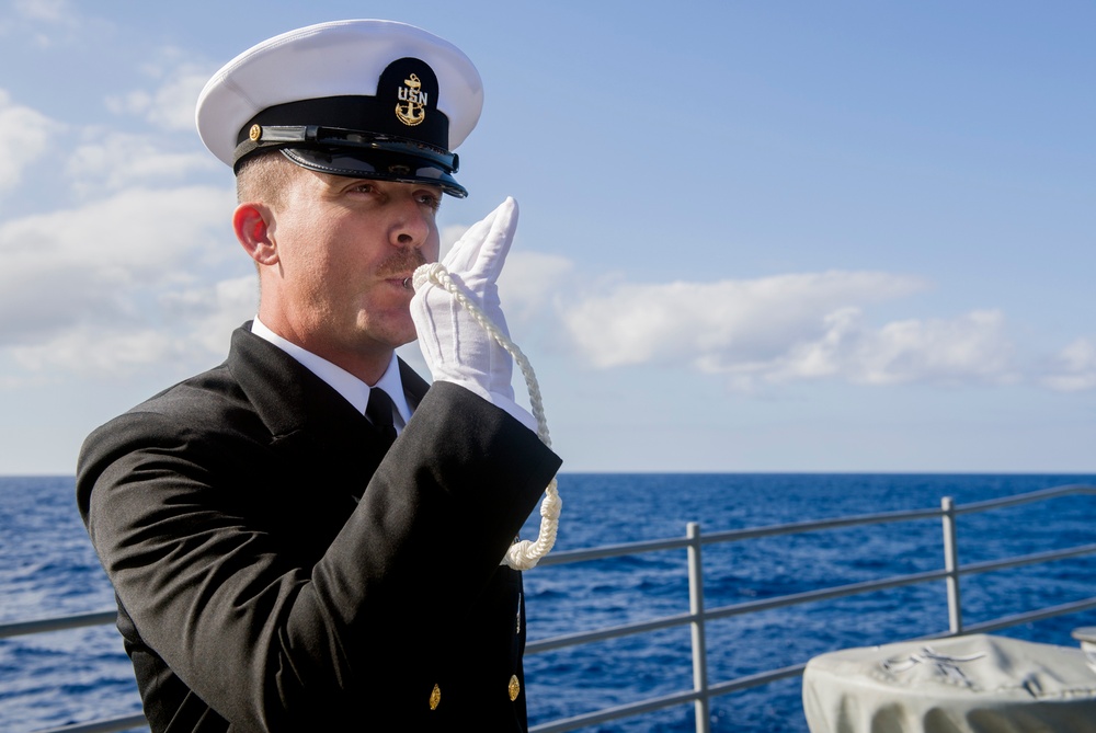 USS Lake Champlain (CG 57) Performs Burial at Sea