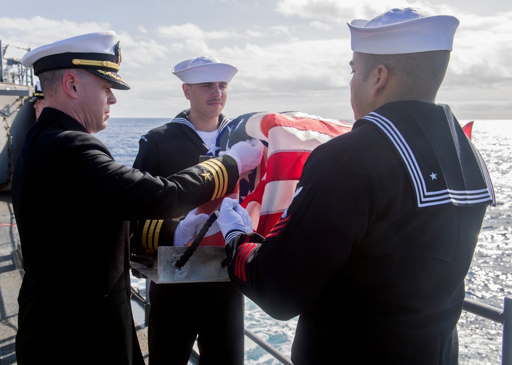 USS Lake Champlain (CG 57) Performs Burial at Sea