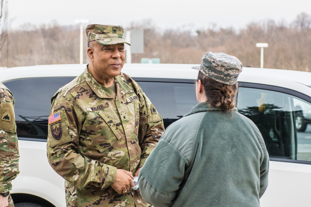 Brig. Gen. William Walker visits with Soldiers and Airman prior to 58th Presidential Inauguration