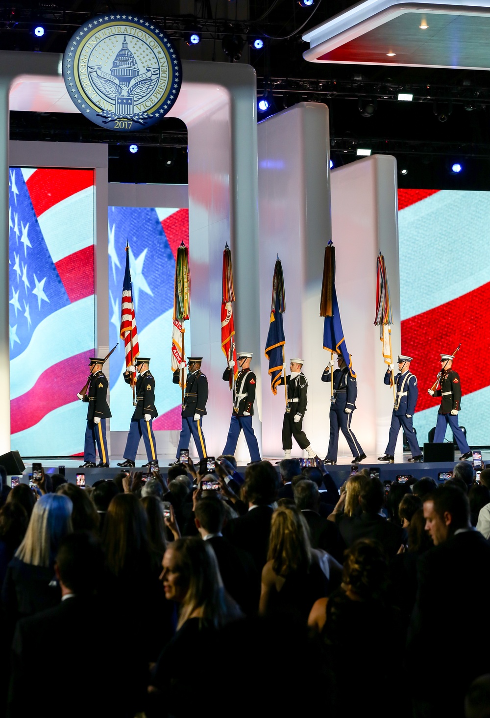 Joint Services Color Guard opens the 58th Presidential Inauguration Liberty Ball