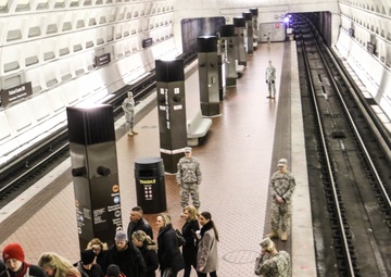 National Guard Conducts Crowd Control on Metro for 58th Presidential Inauguration