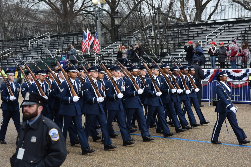 U.S. Air Force marches in inaugural parade