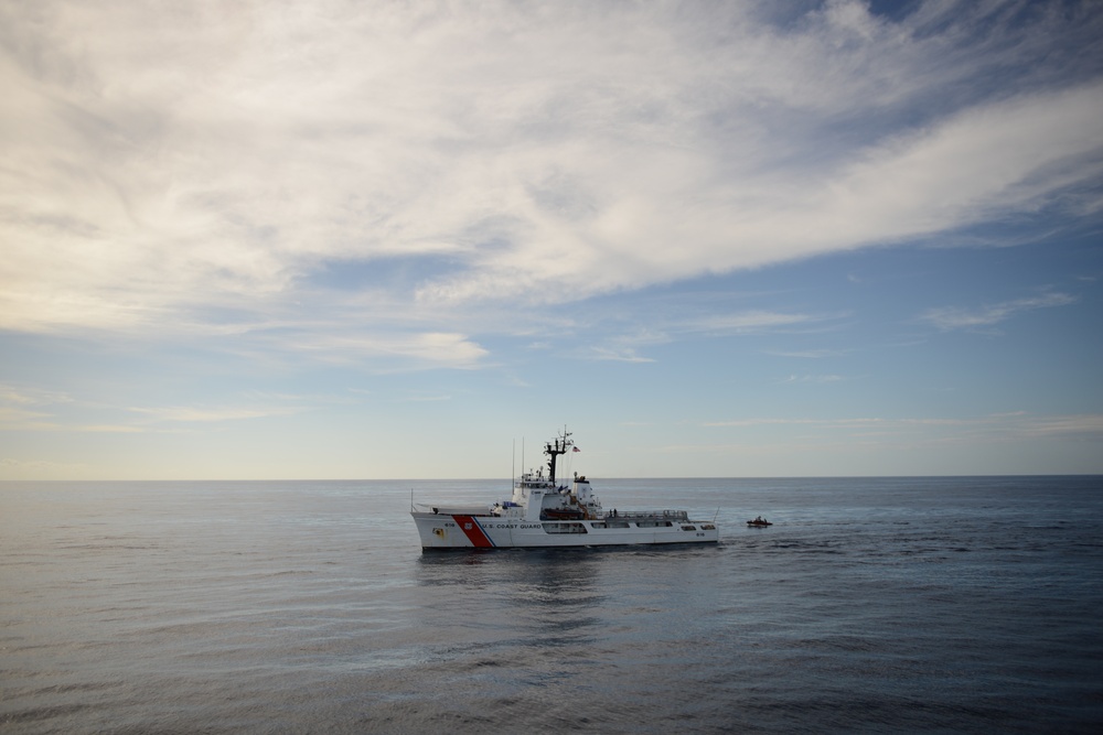 Coast Guard Cutter Diligence patrols the waters of the Eastern Pacific Ocean