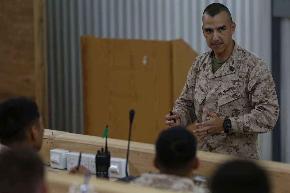 SPMAGTF SGTMAJ visits Marines in Jordan
