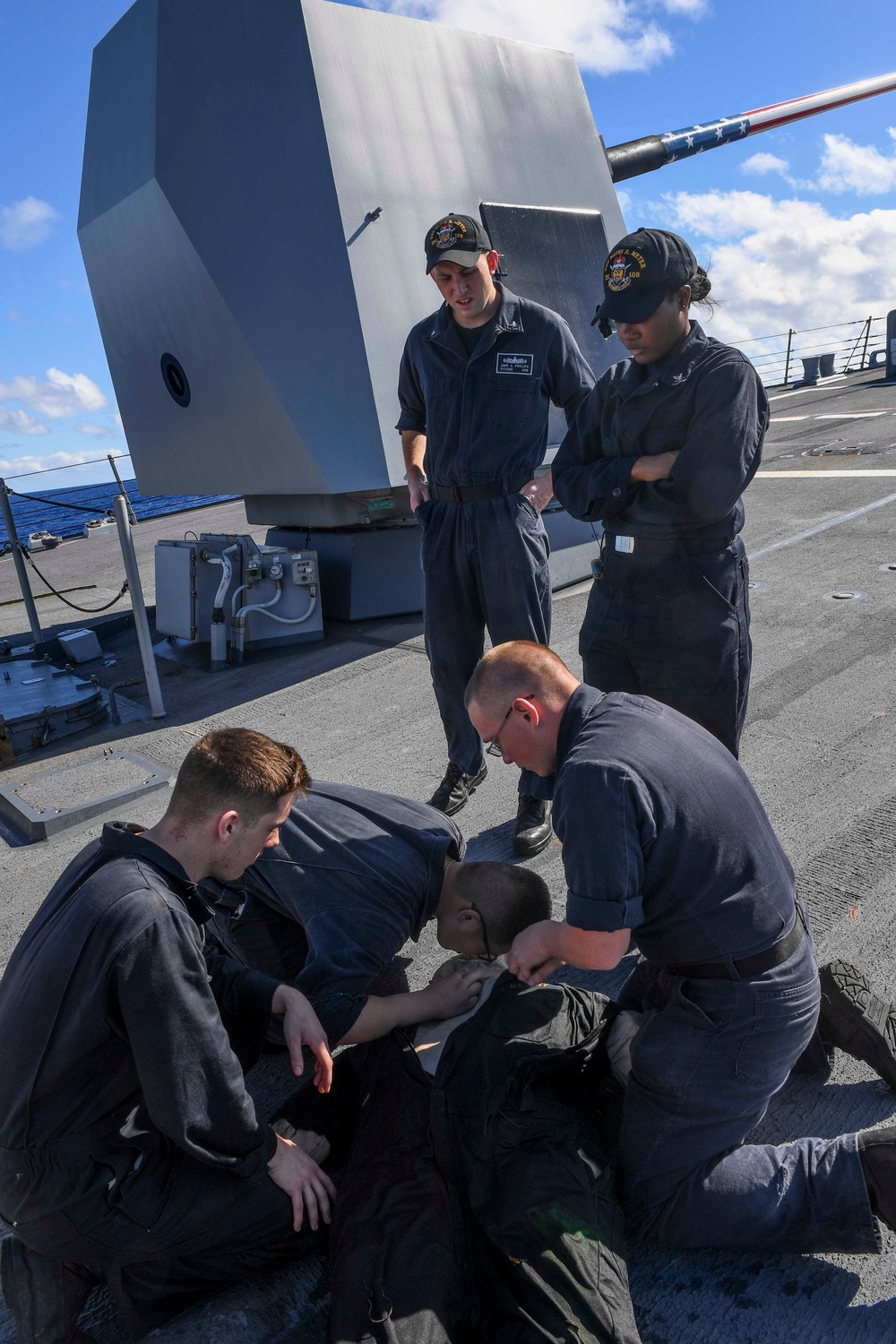 USS Wayne E. Meyer (DDG 108) completes man overboard drill