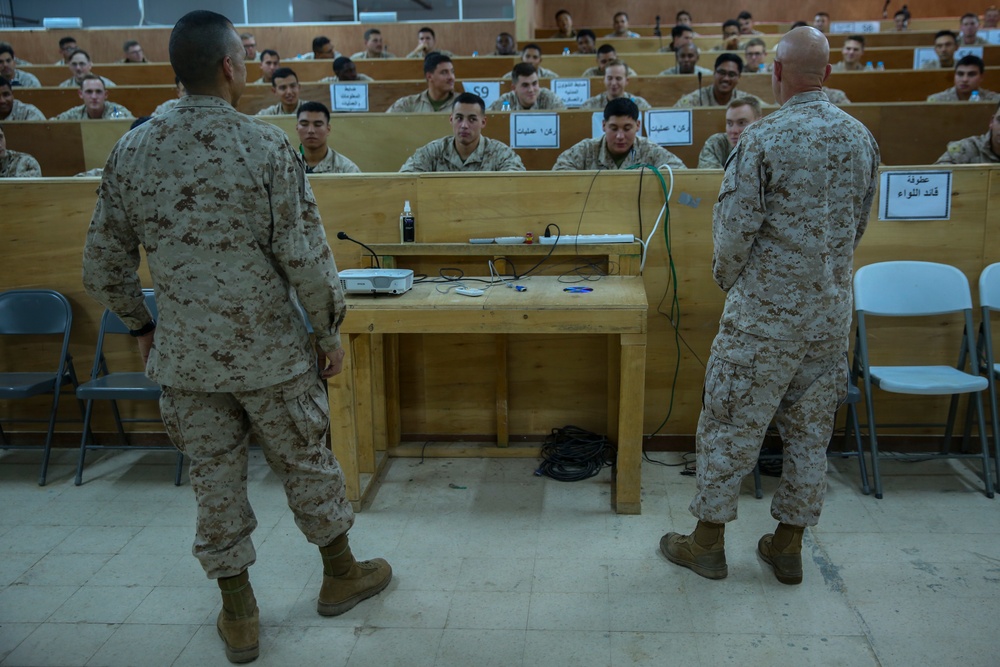 SPMAGTF CO, SGTMAJ visit Marines in Jordan