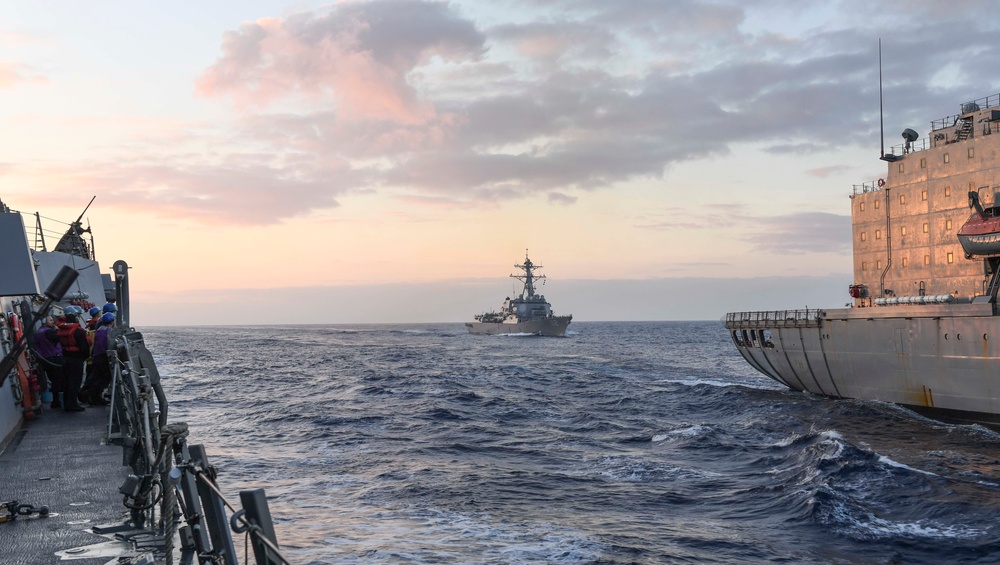 USS Wayne E. Meyer (DDG 108) Performs a Replenishment-at-Sea