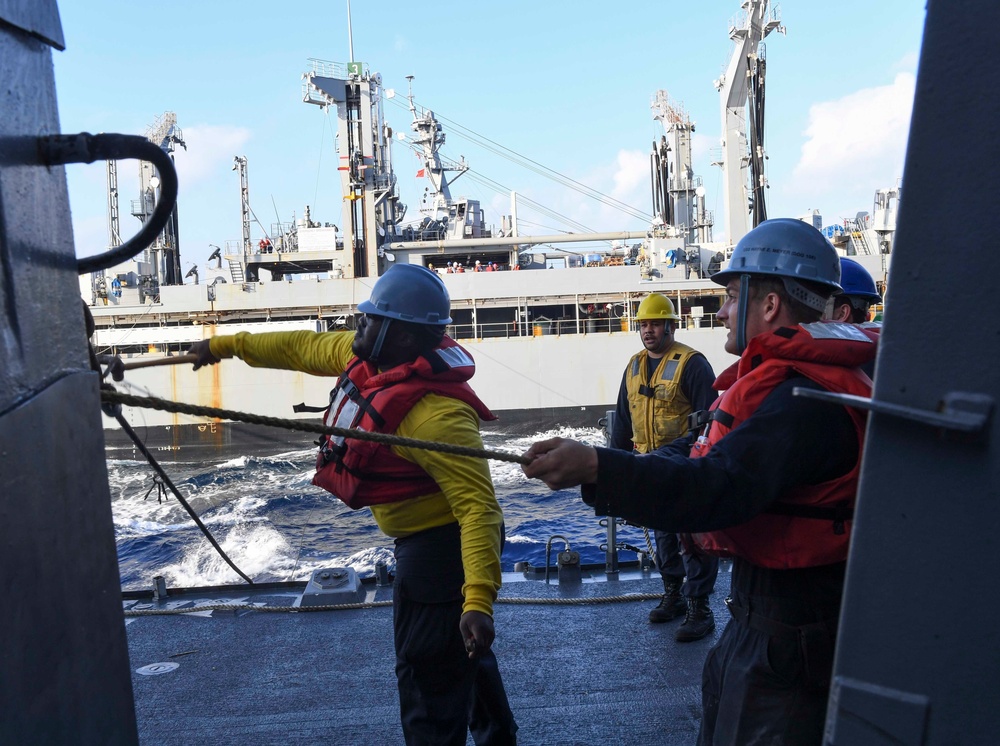 USS Wayne E. Meyer (DDG 108) Performs a Replenishment-at-Sea