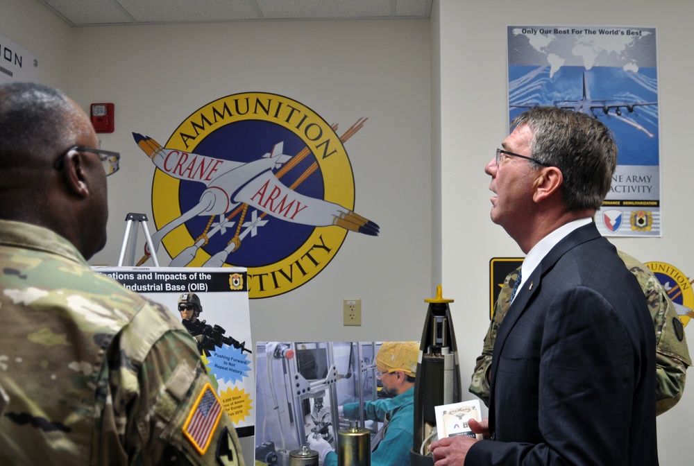 Crane Army, Navy Welcome Defense Secretary to Base