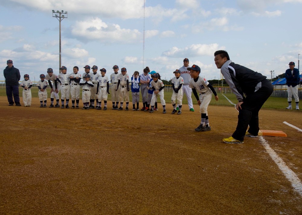 Japan Nippon Professional Baseball coaches attend Oki-Am Kai baseball clinic on Camp Kinser