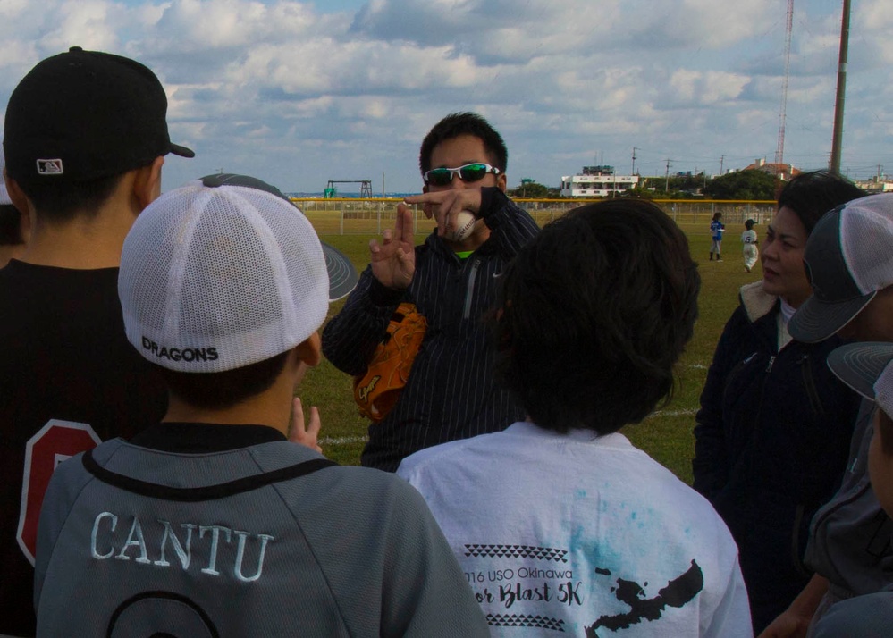 Japan Nippon Professional Baseball coaches attend Oki-Am Kai baseball clinic on Camp Kinser