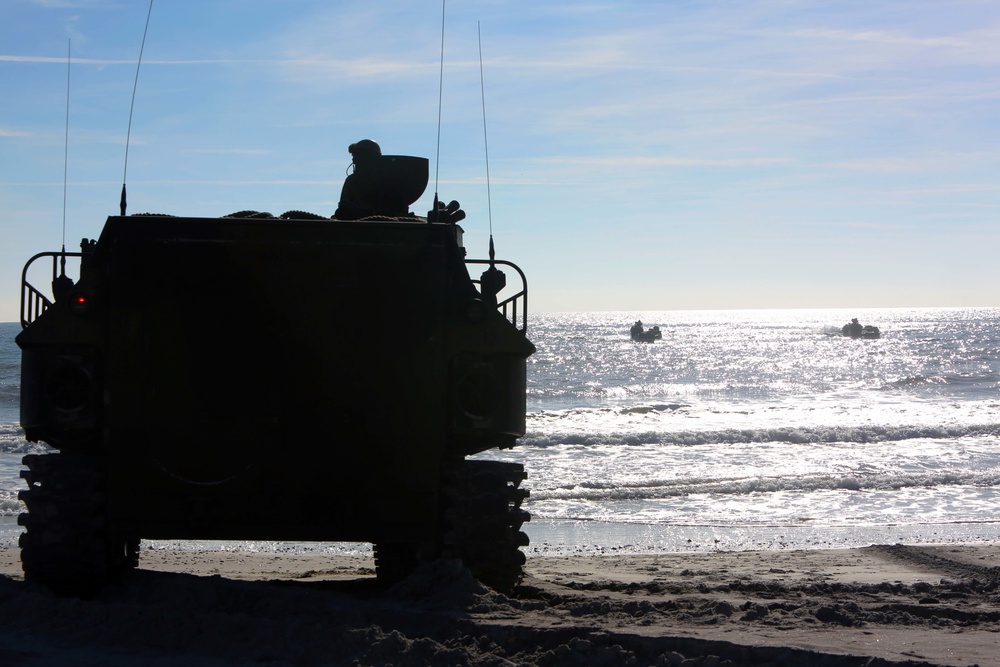 AAV Marines hit the water