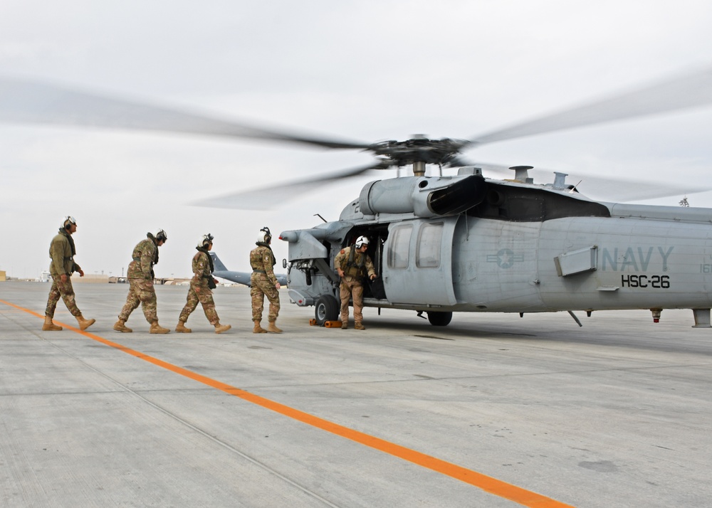 Al Udeid medical teams join coalition forces aboard the HMS Ocean