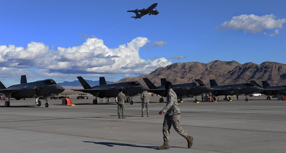 F-35s take flight during Red Flag 17-1