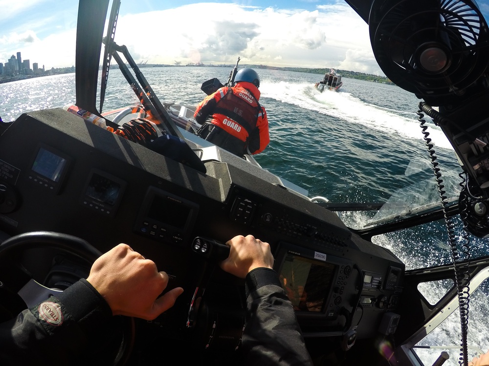 Coast Guard units conduct tactical boat training in Elliott Bay, Wash.