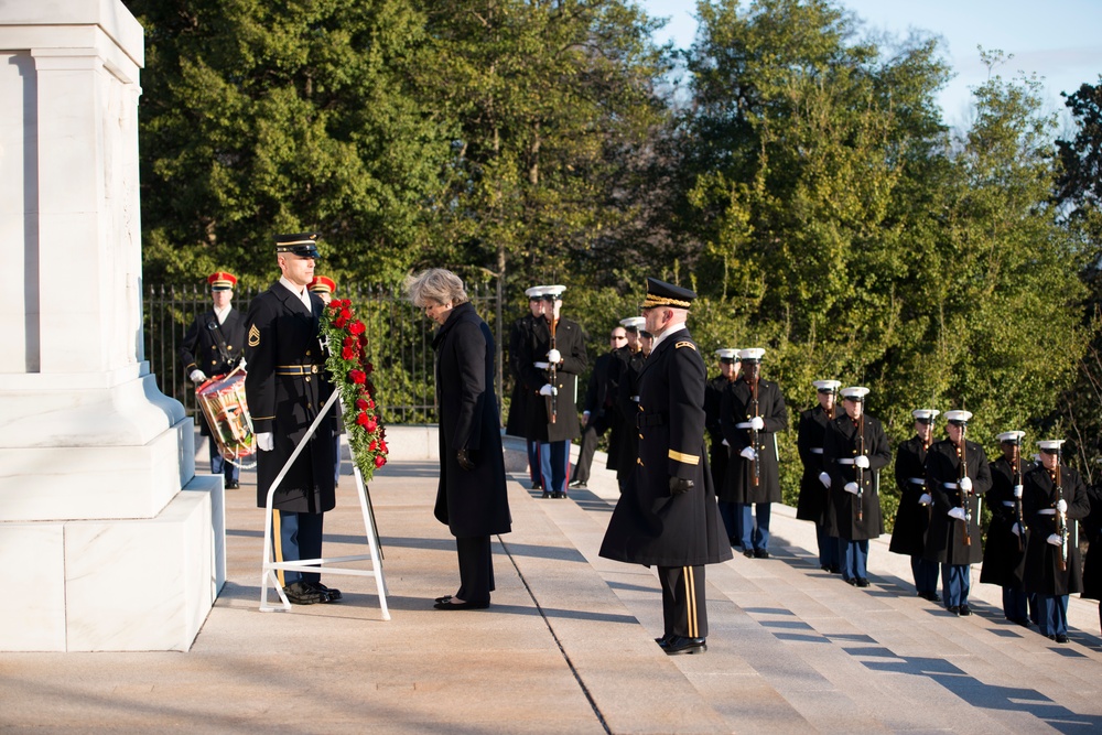 Prime Minister of the United Kingdom Theresa May visits Arlington National Cemetery