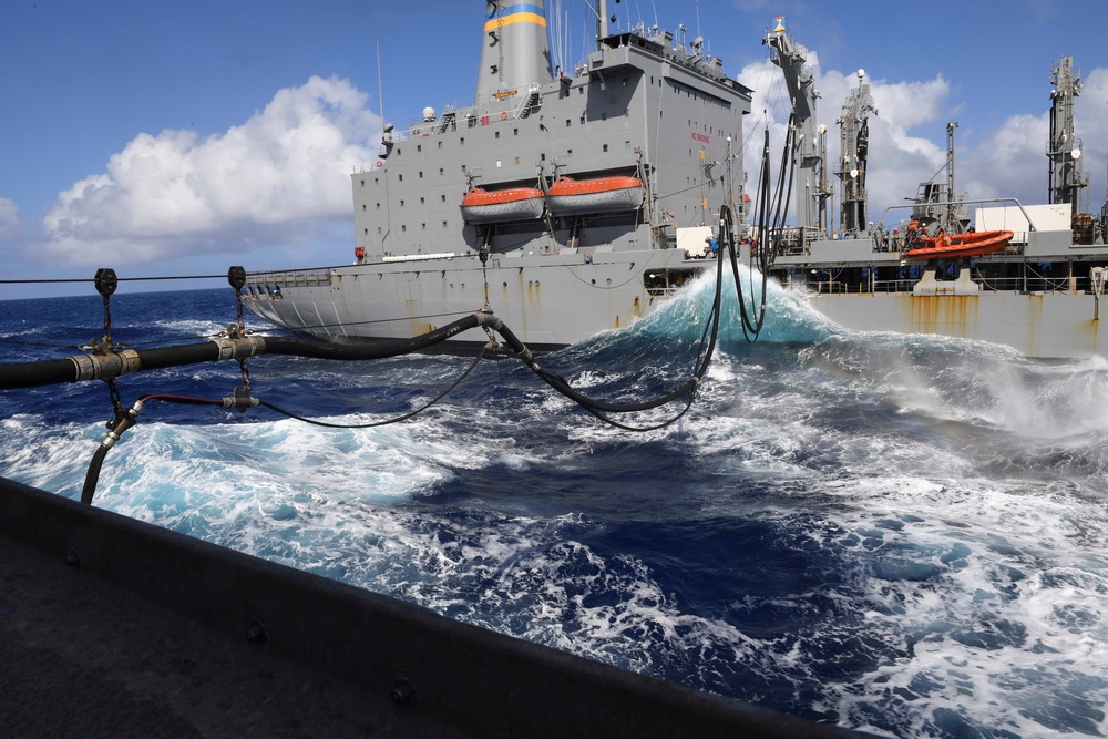 USS Wayne E. Meyer (DDG 108) gets Replenishment-At-Sea