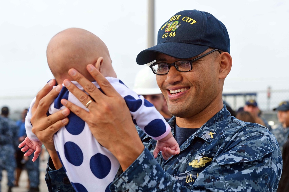 HuÈ City departed Naval Station Mayport as part of the George H. W. Bush Carrier Strike Group (GHWBCSG) deployment in support of maritime security operations and theater security cooperation efforts in the U.S. 5th and 6th Fleet areas of responsibility.