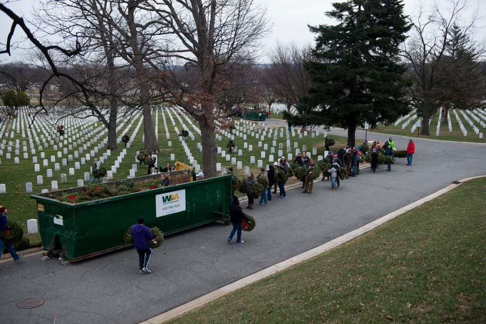 Wreaths Across America’s Wreath Retirement Day (clean up) in Arlington National Cemetery