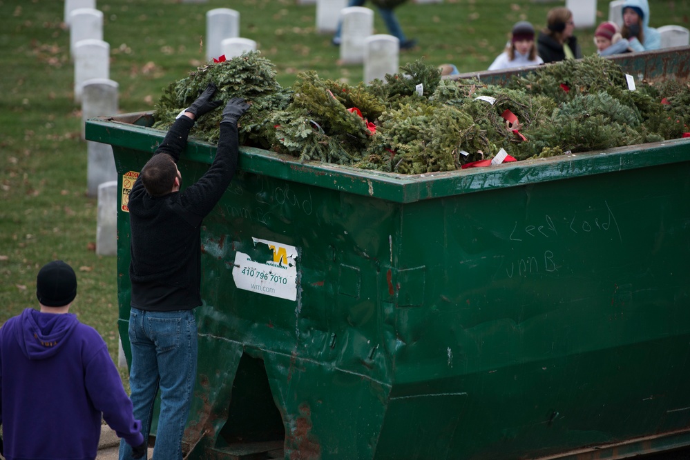 Wreaths Across America’s Wreath Retirement Day (clean up) in Arlington National Cemetery