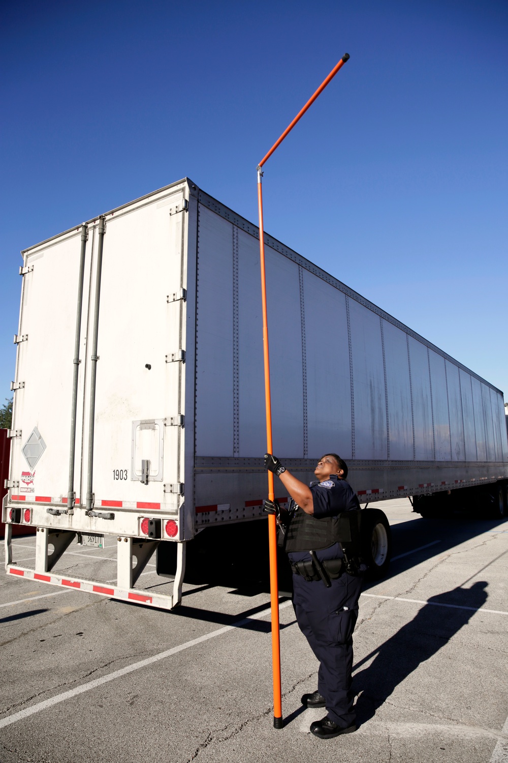 U.S. Customs and Border Protection inspects shipments into NRG Stadium