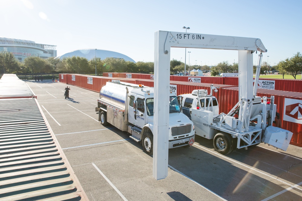 U.S. Customs and Border Protection inspects shipments into NRG Stadium