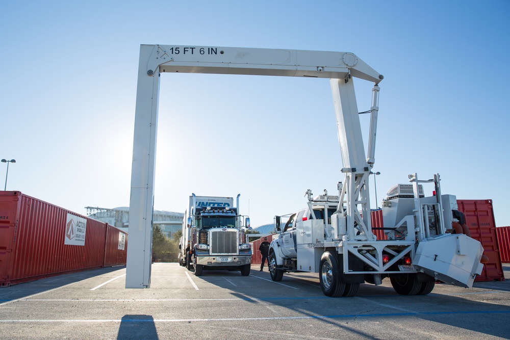 U.S. Customs and Border Protection inspects shipments into NRG Stadium