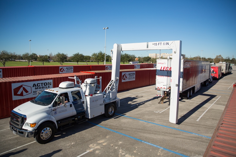 U.S. Customs and Border Protection inspects shipments into NRG Stadium