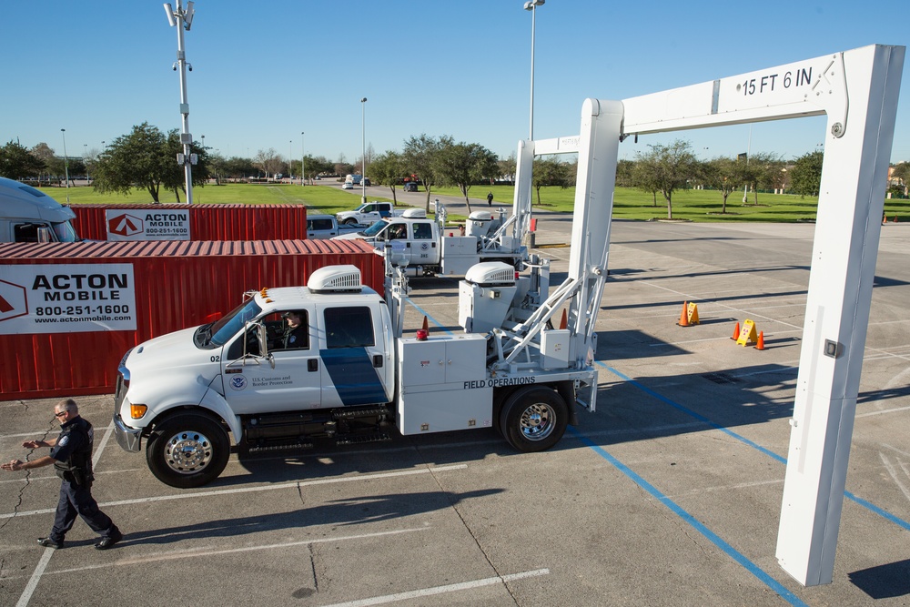 U.S. Customs and Border Protection inspects shipments into NRG Stadium