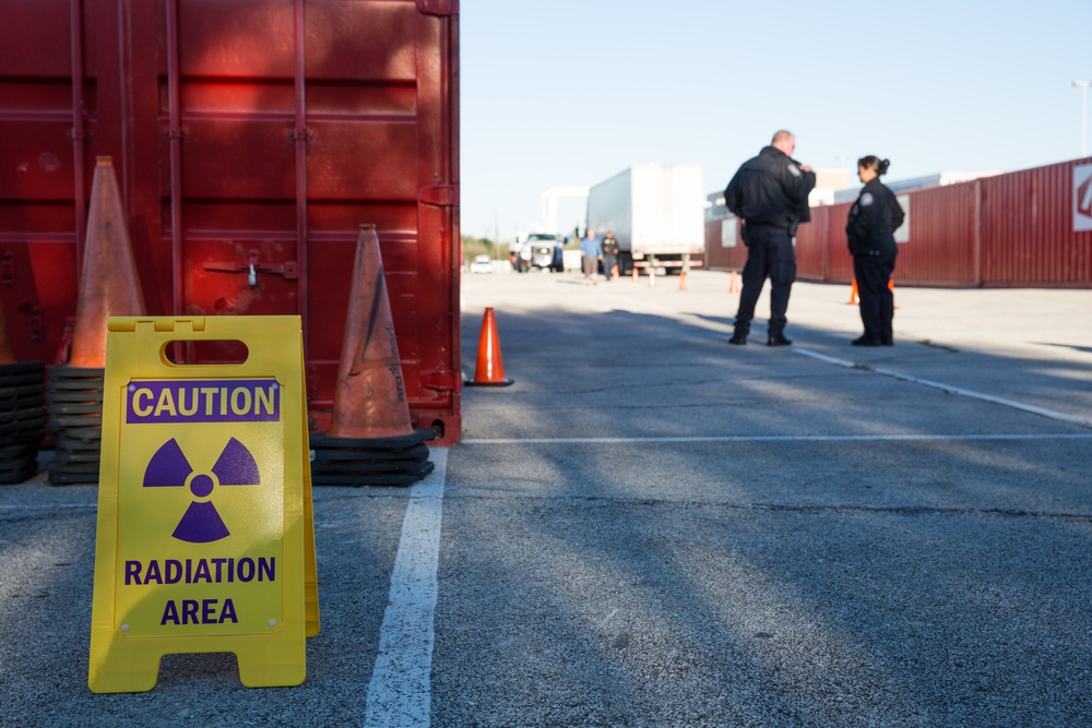 U.S. Customs and Border Protection inspects shipments into NRG Stadium