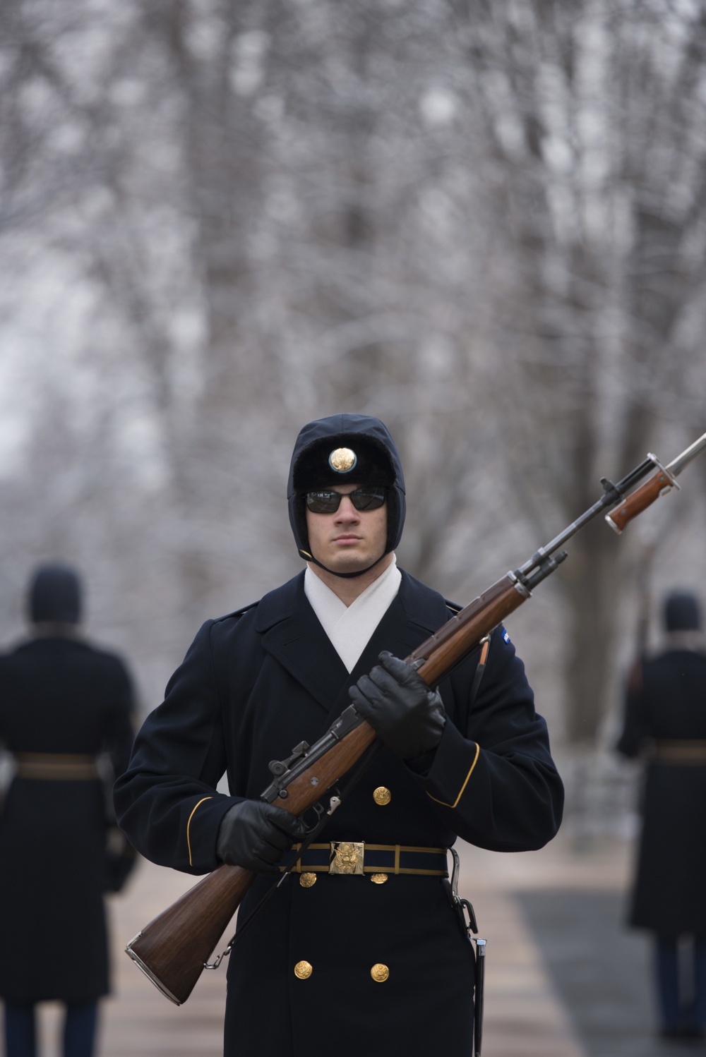 Snow blankets Arlington National Cemetery