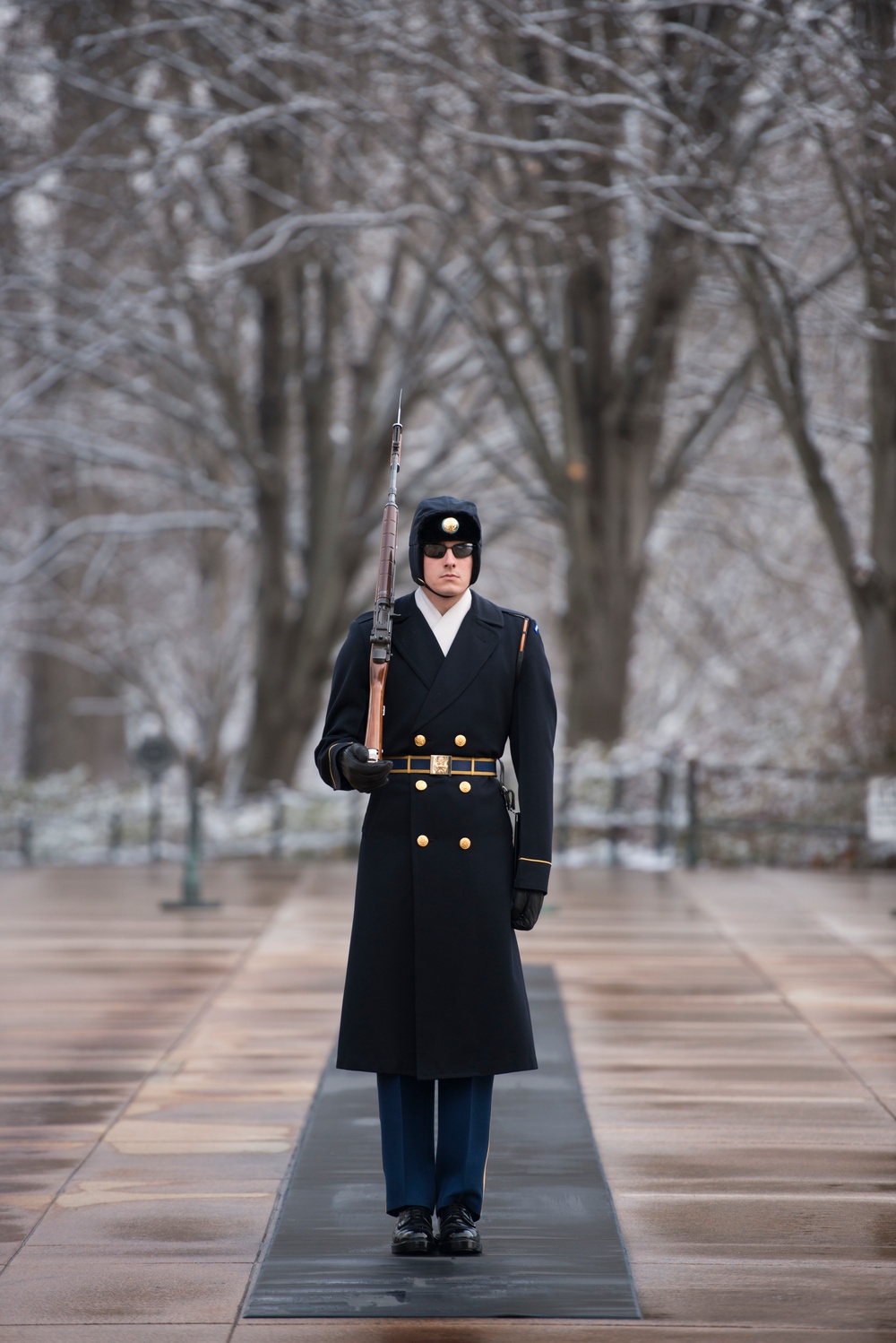 Snow blankets Arlington National Cemetery